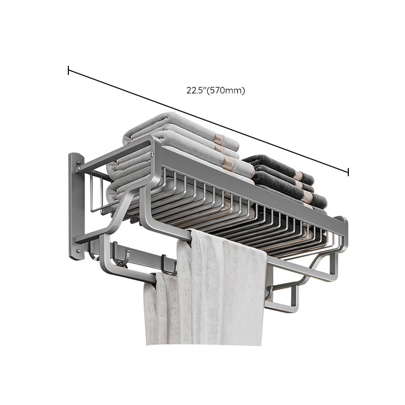 Avtoit | Modern Metal Bath Accessory Set Polished Silver Bath Shelf/Paper Holder/Towel Hook