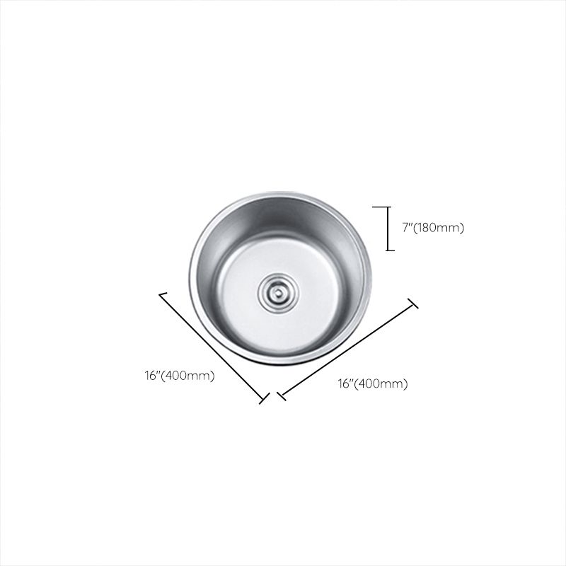 Avtoit | Round Single Bowl Kitchen Sink Stainless Steel Sink with Drain Strainer Set