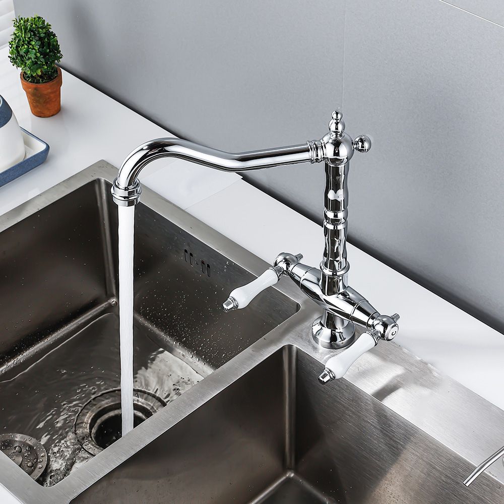 Avtoit | Traditional Kitchen Bar Faucet Double Handle High Arc No Sensor Bar Faucet