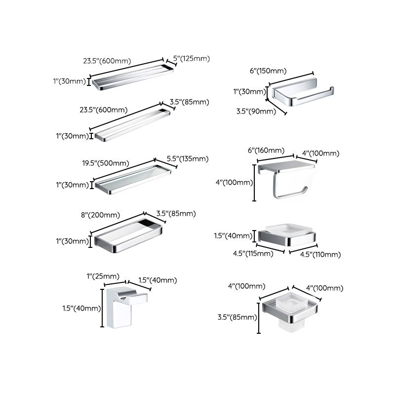Avtoit | 5-piece Bathroom Accessory Set Modern Polished Chrome Bathroom Set