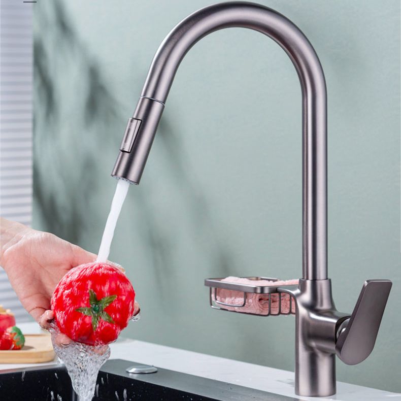 Avtoit | Goose Neck Kitchen Sink Faucet Three-Way Flow with Pull-Down Spray Head
