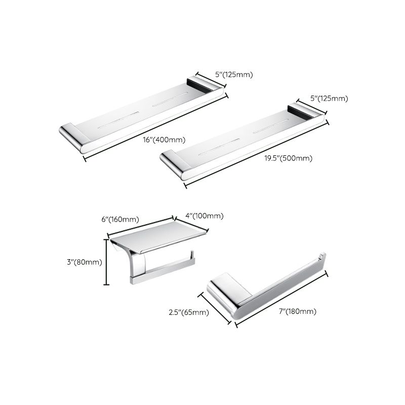 Avtoit | Contemporary Bathroom Accessories Hardware Set in Silver with Soap Dish