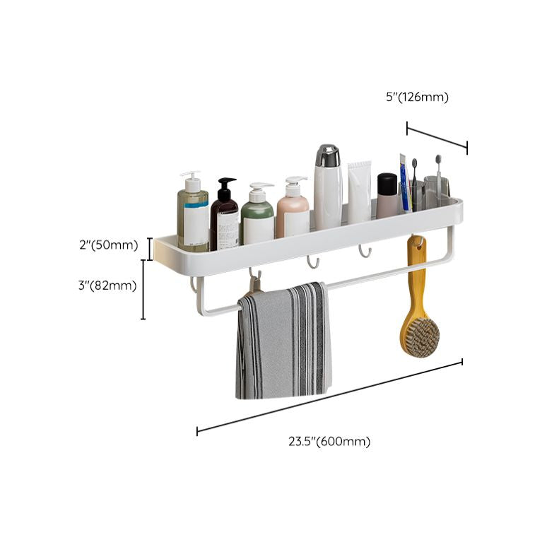 Avtoit | Contemporary Bathroom Accessory Set Metal Bath Shelf in White