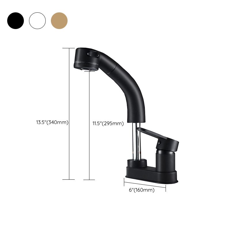 Avtoit | Modern Style Sink Faucet Copper Handle Low Arc Pull-Out Sink Faucet
