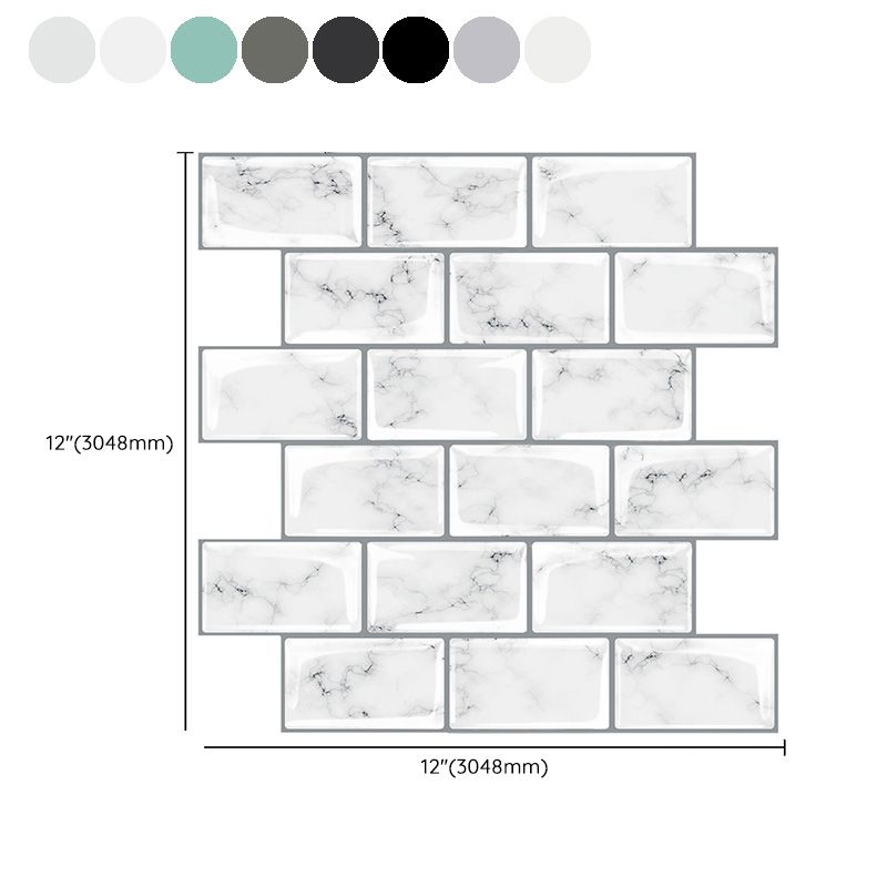 Avtoit | Peel and Stick Tiles Rectangular Stain Resistant PVC Subway Peel and Stick Tiles for the Kitchen