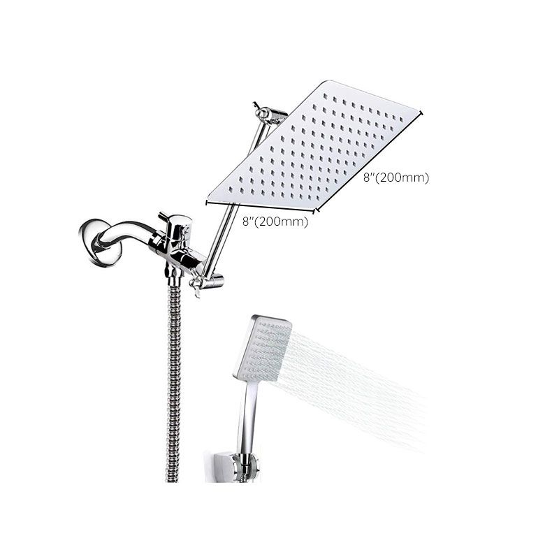 Avtoit | Pull down Dual Shower Head Square High Arch Shower Head Combo in Chrome