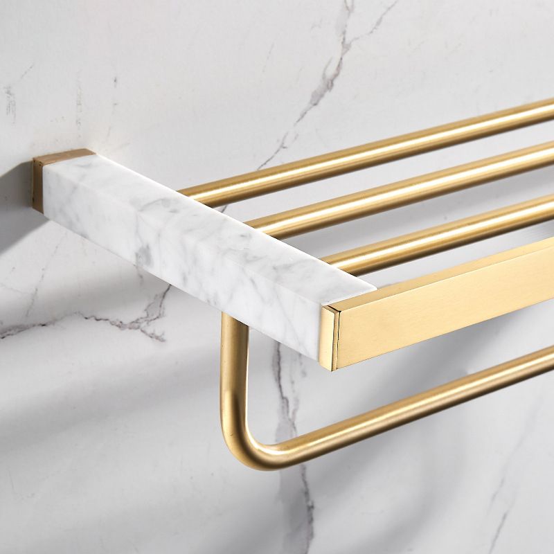 Avtoit | Marble & Brass Bathroom Accessories Set Golden Bathroom Accessories Kit