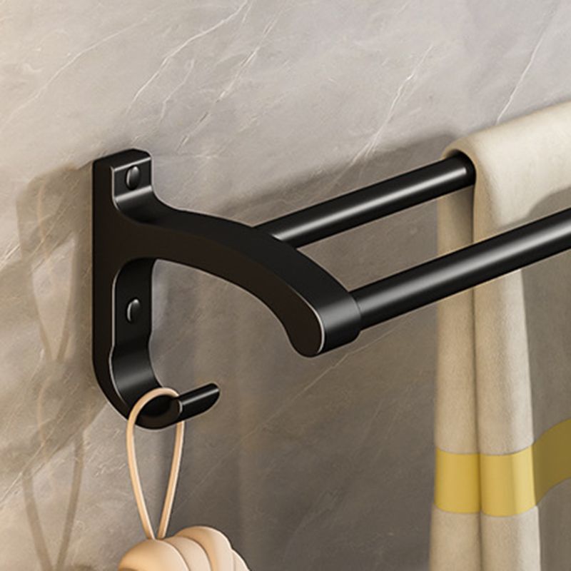 Avtoit | Black Aluminum Bathroom Accessory Set Modern Bathroom Shelf / Towel Bar & Paper Holder
