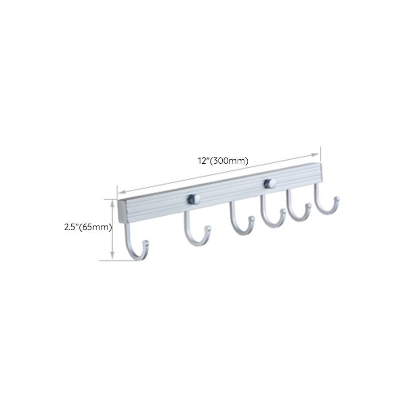 Avtoit | Silver Contemporary Bathroom Hardware Set Stainless Steel Aluminum Bathroom Set