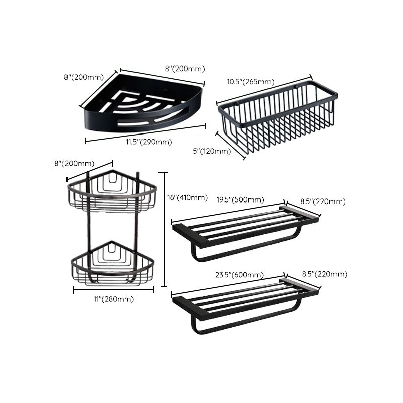 Avtoit | Traditional Bathroom Accessories Hardware Set in Black Metal