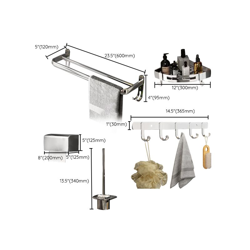 Avtoit | Contemporary Chrome Bathroom Hardware Set Polished Chrome Bathroom Set Made of Stainless Steel