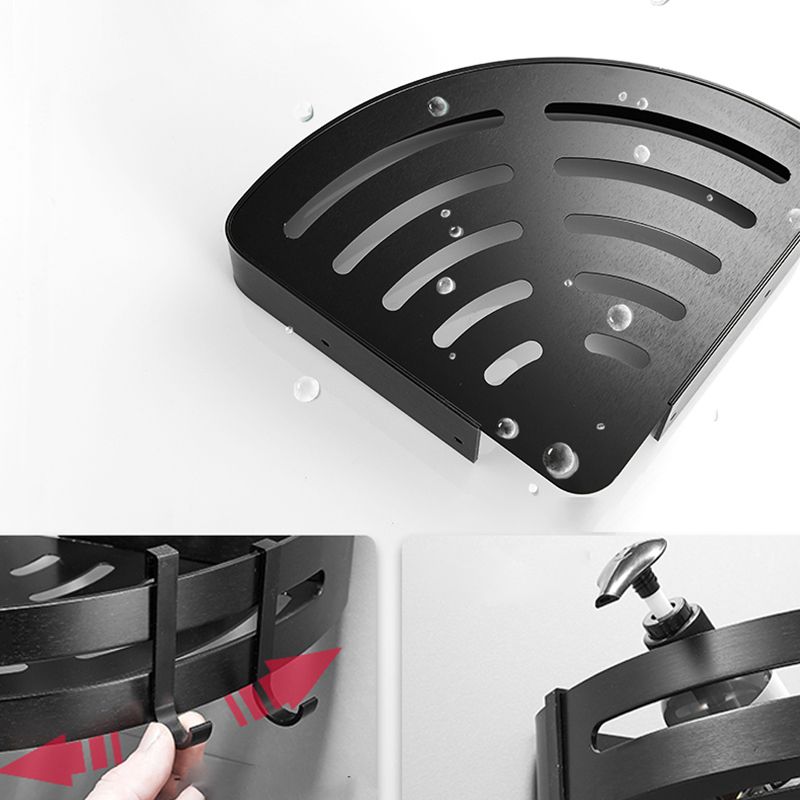 Avtoit | Black/Silver Bath Set Modern 1/2/3-Piece Anti-Rust Bath Rack