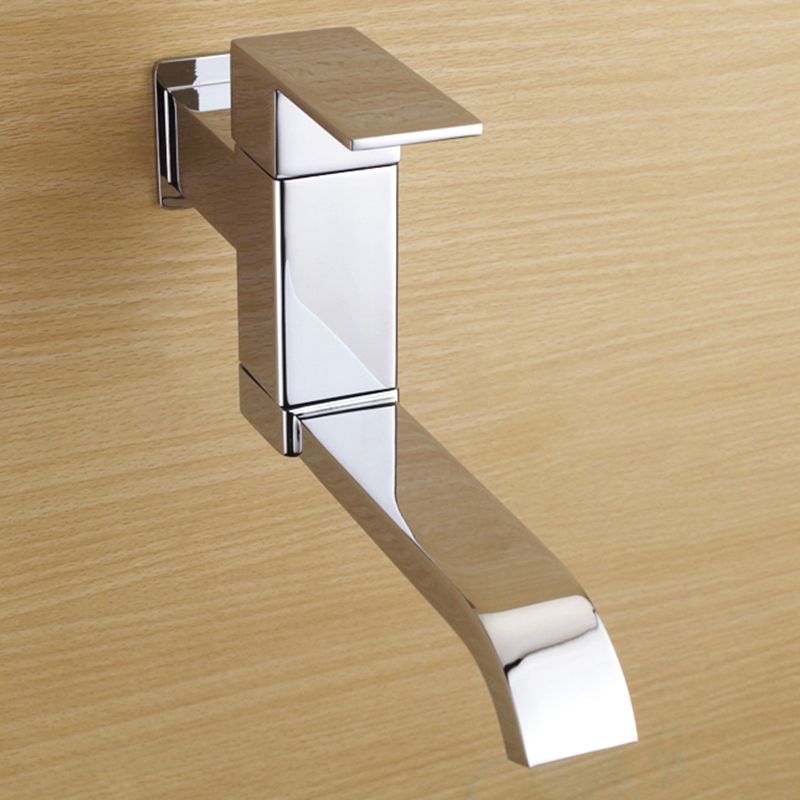 Avtoit | Contemporary Wall Mounted Bathroom Faucet Lever Handles Low Arc Swivel Brass Faucet