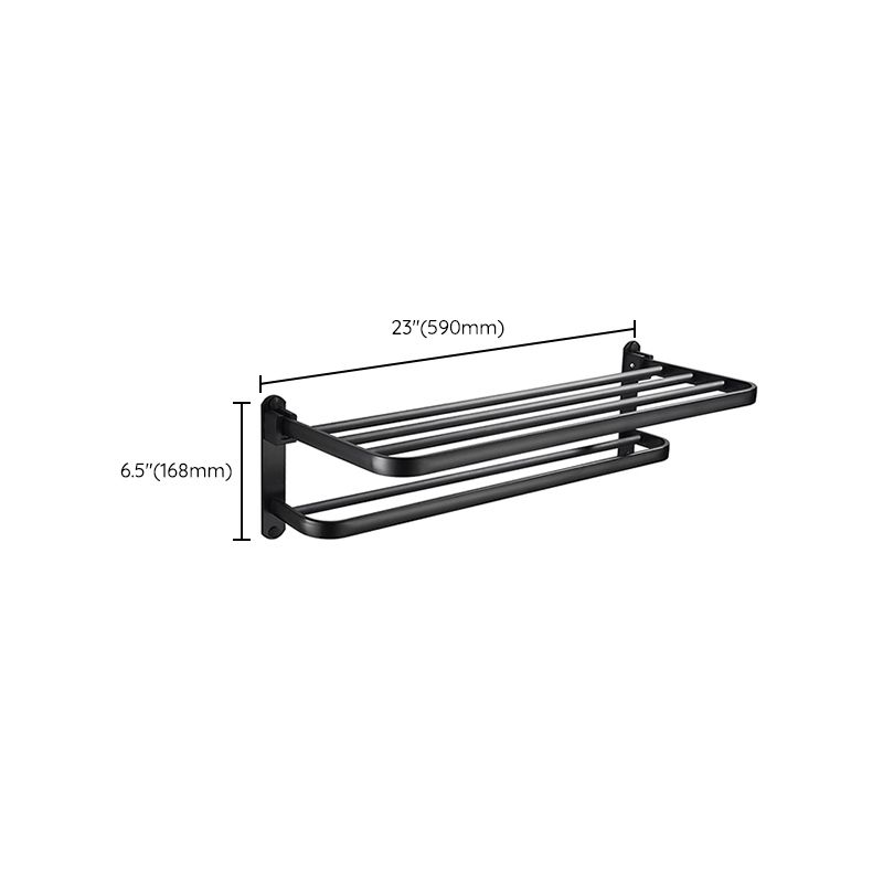 Avtoit | Modern Classic Bathroom Hardware Set Matte Black Bathrobe/Towel Bar & Bathroom Shelf