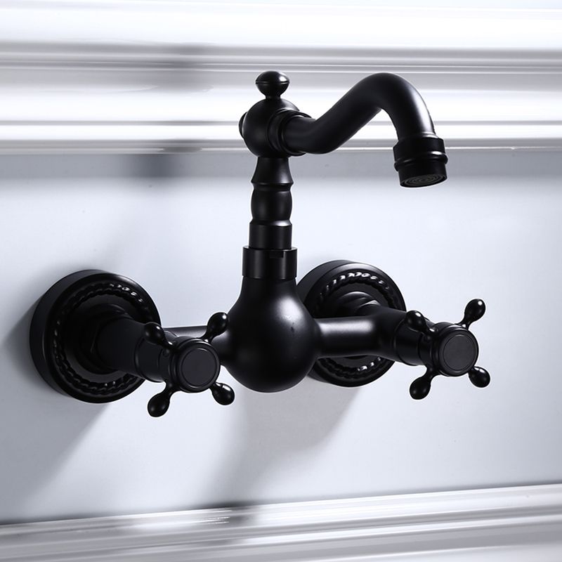 Avtoit | Traditional Wall Mounted Metal Bathtub Filler Low Arc Waterfall Bathroom Faucet