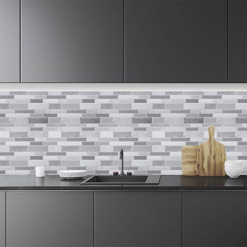 Avtoit | Peel and Stick Wall Tile Rectangle PVC Subway Waterproof Peel & Stick Tile 10-Pack
