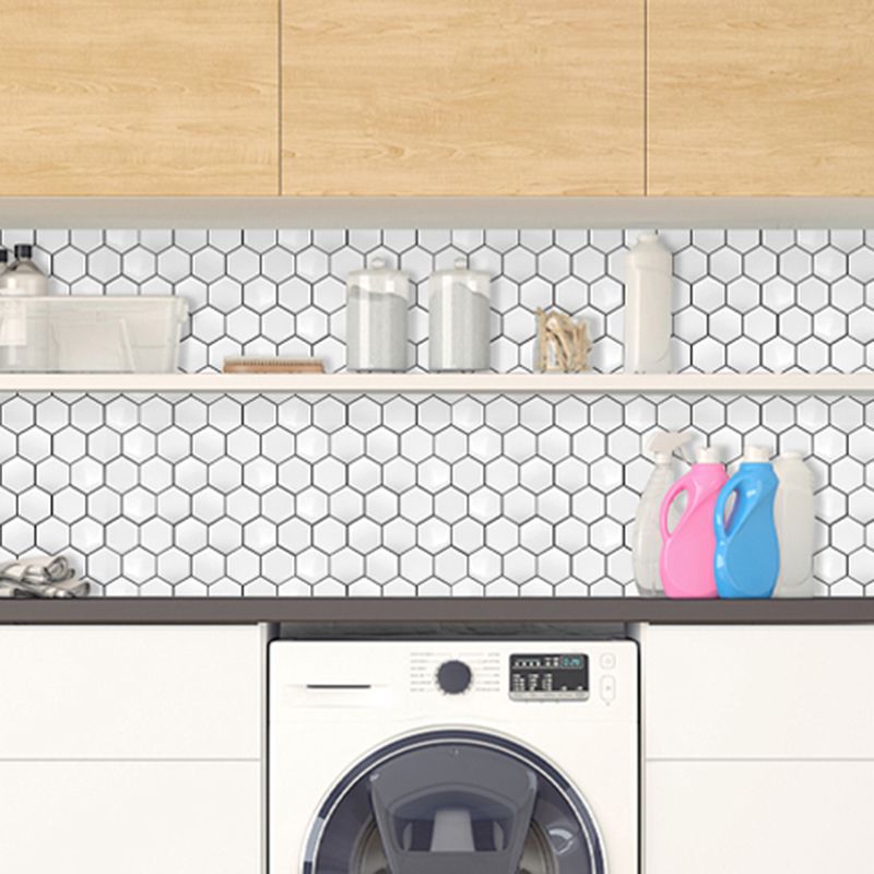 Avtoit | Peel-and-Stick Tiles Hexagonal Waterproof PVC Peel & Stick Mosaic Tile for Shower