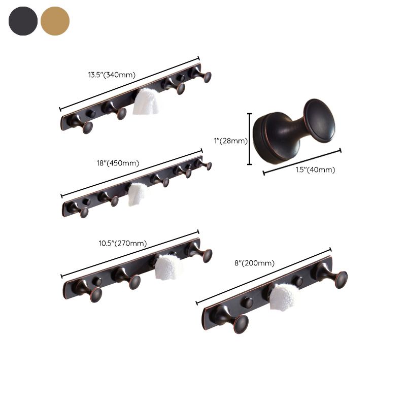 Avtoit | 5-piece traditional bathroom accessory set brushed brass bathrobe hooks