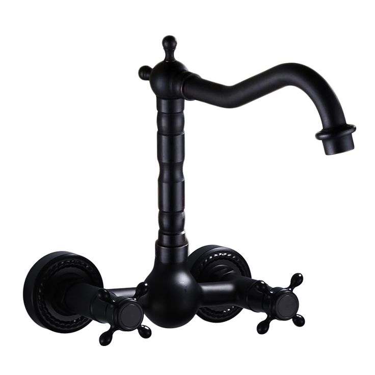 Avtoit | Traditional Wall Mounted Metal Bathtub Filler Low Arc Waterfall Bathroom Faucet