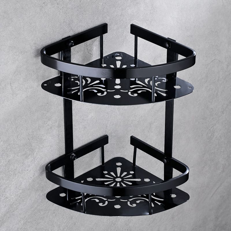 Avtoit | Contemporary 8-piece Bathroom Accessory Set Matte Black Bathroom Shelf/Paper Holder/Towel Hook