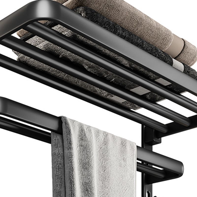 Avtoit | Black Aluminum Bathroom Accessory Set Modern Bathroom Shelf / Towel Bar & Paper Holder