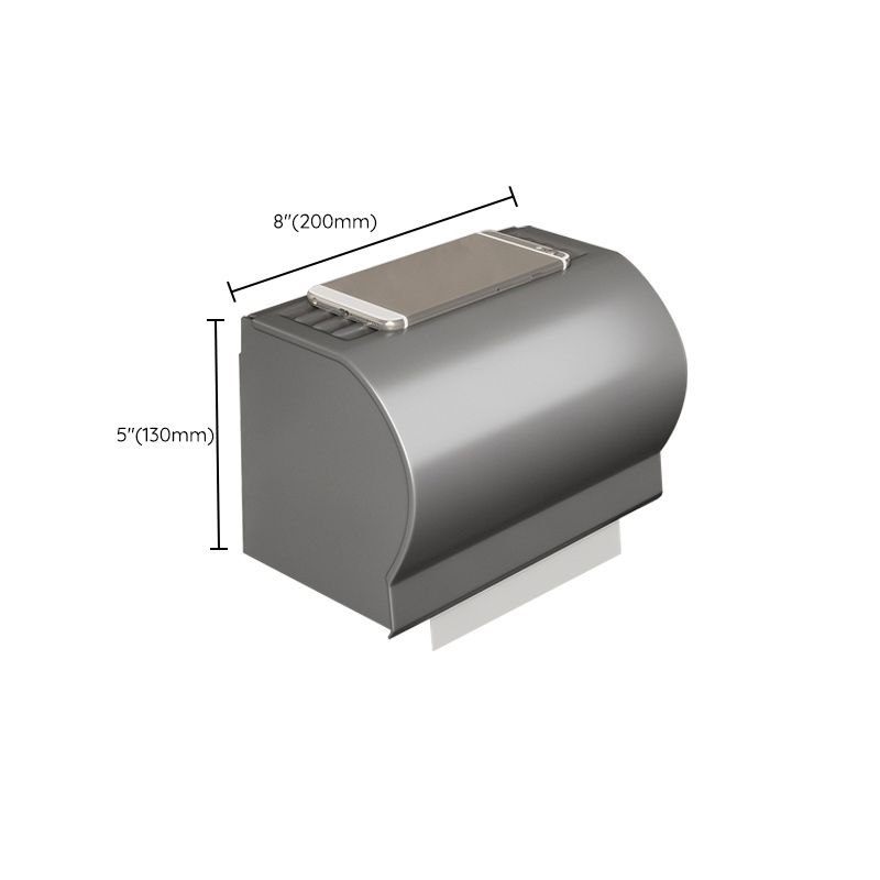 Avtoit | Gray Aluminum Bathroom Accessory Set Contemporary Bathroom Shelf