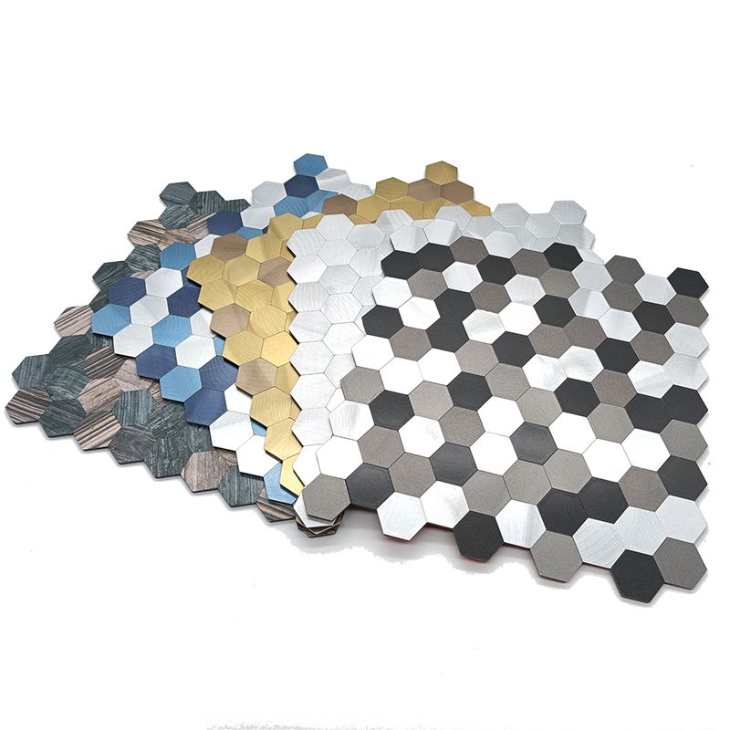 Avtoit | Modern Tile-Peel & Stick Metal Mosaic Tile Hexagon Peel & Stick Subway Tile