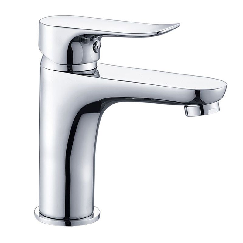 Avtoit | Basic Metal Sink Faucet Silver Bathroom Faucet with Lever Handle