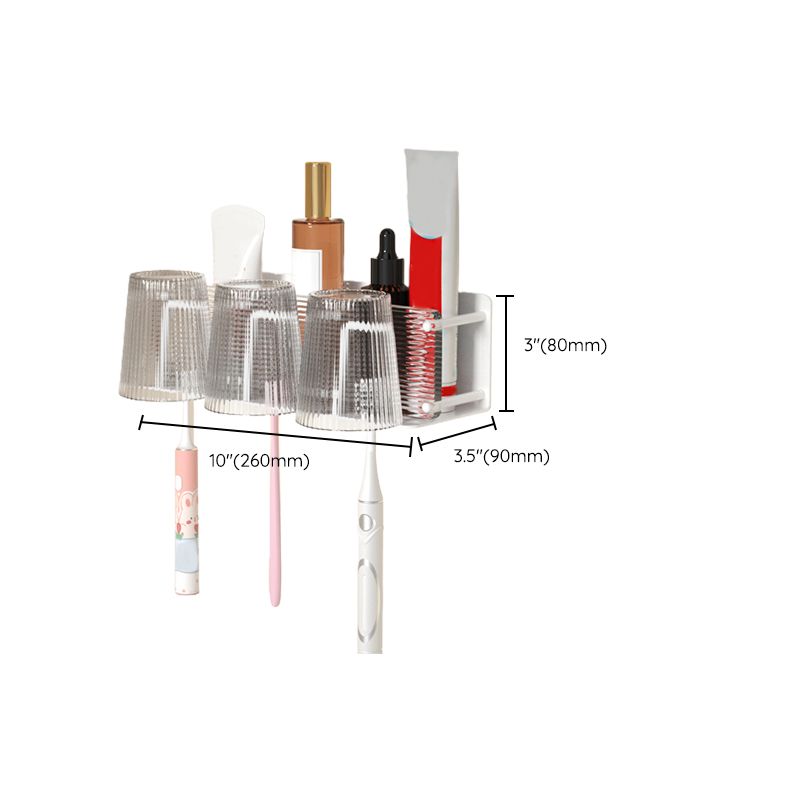 Avtoit | White Bathroom Accessory Set Metal & Acrylic Bathroom Set with Bath Shelf/Towel Hook