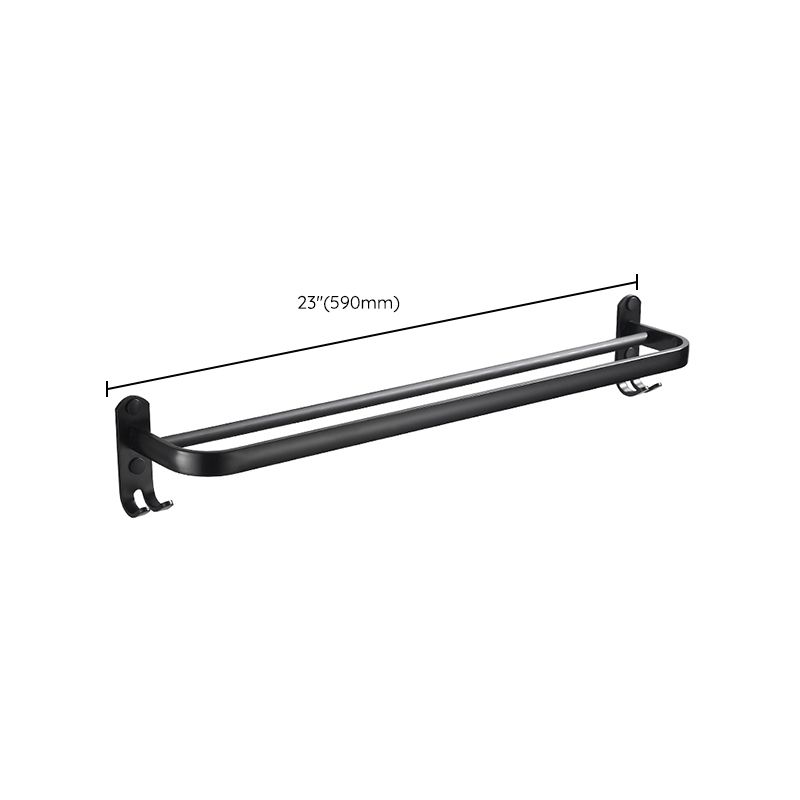 Avtoit | Modern Classic Bathroom Hardware Set Matte Black Bathrobe/Towel Bar & Bathroom Shelf