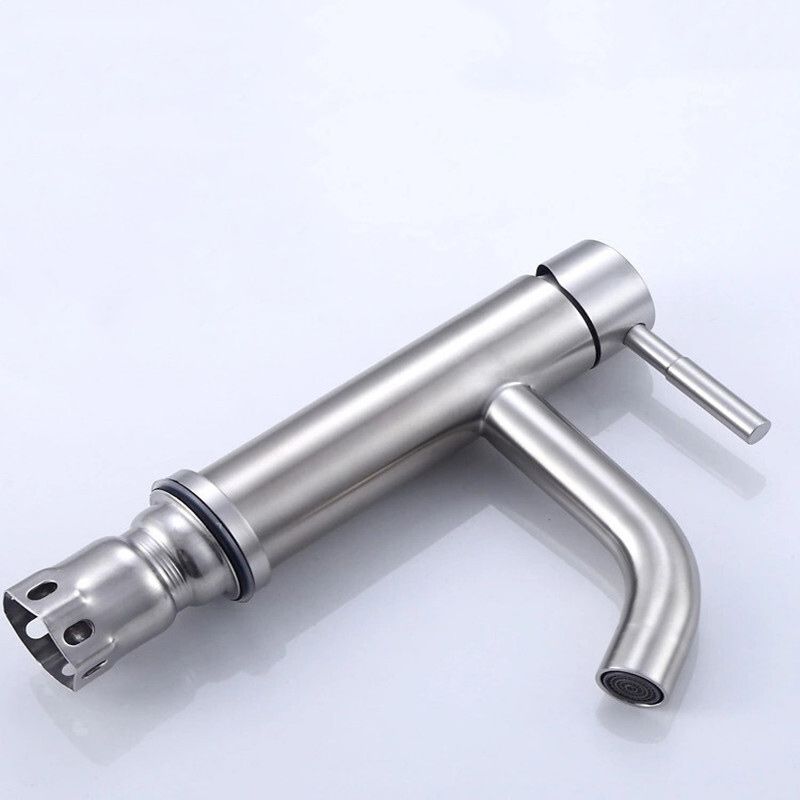 Avtoit | Modern Silver Washbasin Mixer Single Lever Bathroom Faucet with Lever Handle