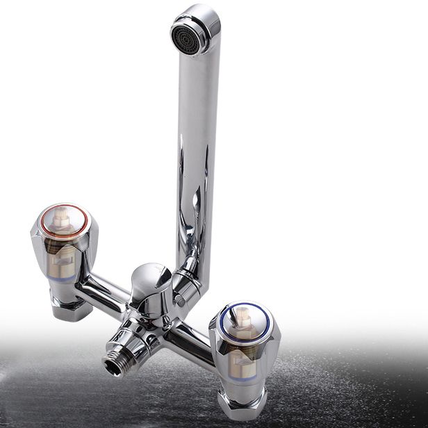 Avtoit | Contemporary Bathtub Faucet Trim Chrome Wall-Mounted Swivel Spout with Hand Shower