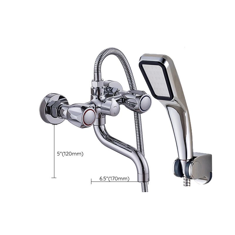 Avtoit | Chrome Bathroom Faucet Trim Wall-mounted Swing Faucet with Hand Shower