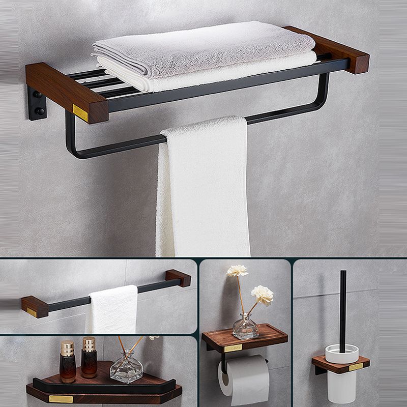 Avtoit | Metal Bathroom Accessories Set Walnut Brown Bathroom Accessories Set