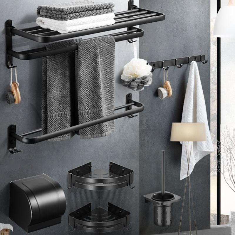 Avtoit | Modern Black Bathroom Accessory Set Tissue Holder Towel Bar Bathroom Fittings Set