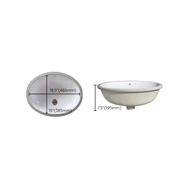 Avtoit | Modern Under-mount Sink Oval Porcelain with Pop-Up Drain Sink