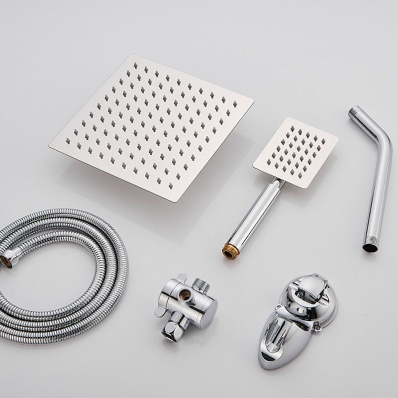 Avtoit | Silver Square Double Shower Head Modern Water Filtration Wall-Mounted Shower Head