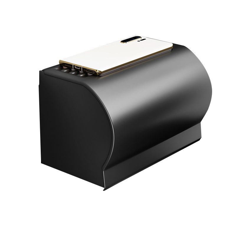 Avtoit | Black Aluminum Bathroom Accessory Set Modern Bathroom Shelf / Towel Bar & Paper Holder