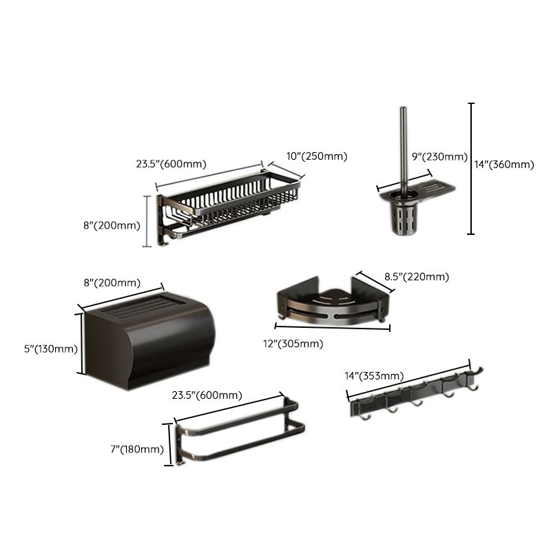 Avtoit | Modern Bathroom Accessories Set Black Bath Shelf Bath Accessories Set
