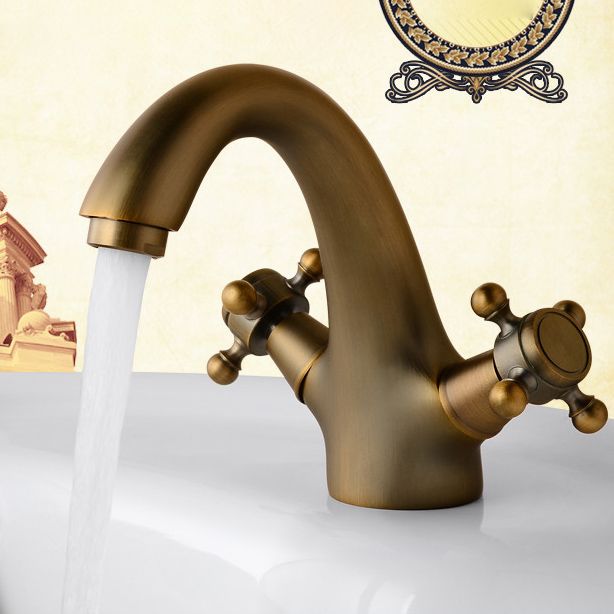 Avtoit | Industrial Widespread Bathroom 2 Faucet Cross Handles Sink Faucet