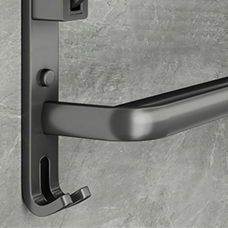 Avtoit | Contemporary Bathroom Accessory Set Gray Aluminum Bathroom Shelf/Towel Rack/Bathtub Hook