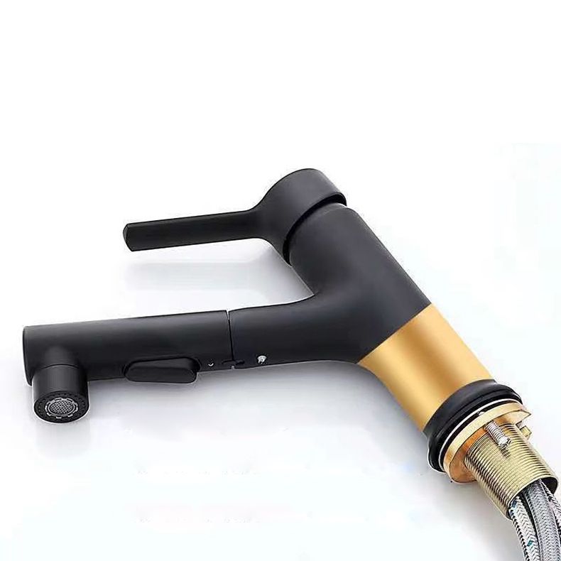 Avtoit | Modern Washbasin Faucet Copper 1-Handle Low Arc Pull-Out Washbasin Faucet for Bathroom