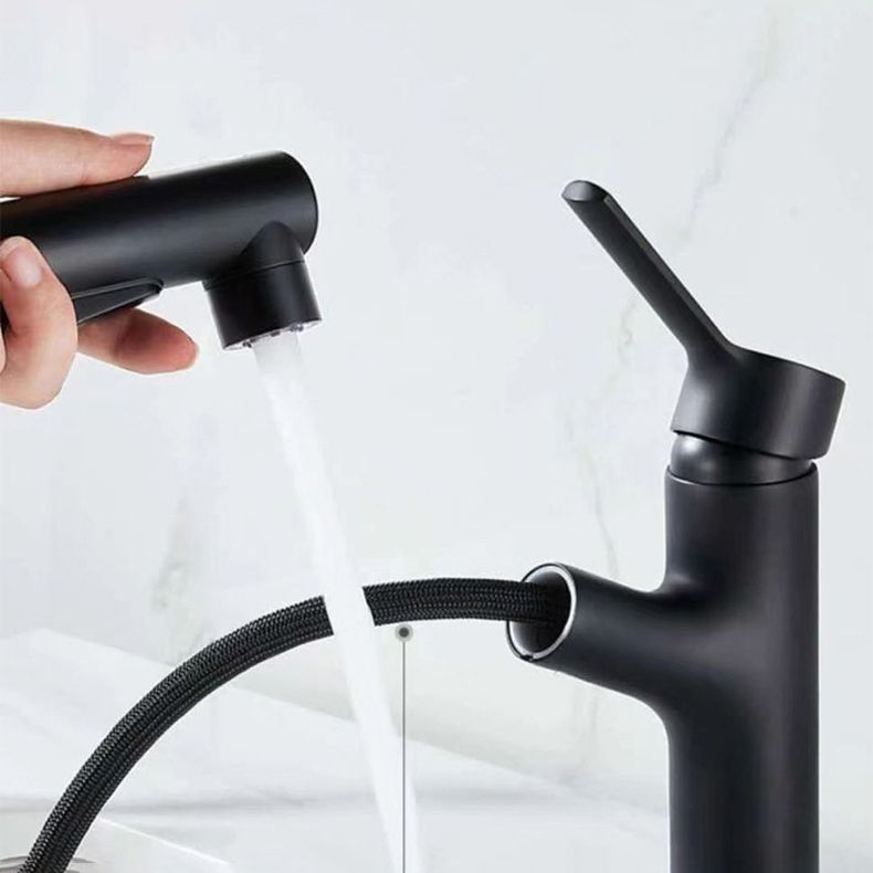 Avtoit | Modern Washbasin Faucet Copper 1-Handle Low Arc Pull-Out Washbasin Faucet for Bathroom