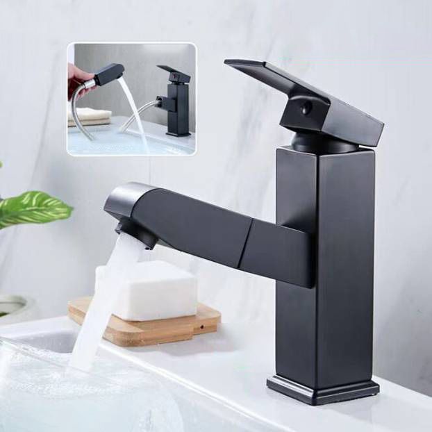 Avtoit | Contemporary Bath Faucet Brass Lever Handle Pull-Out Sink Faucet