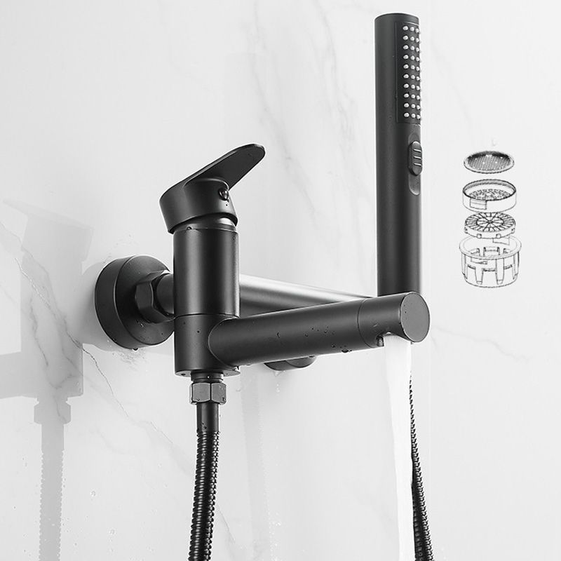 Avtoit | Modern Bathtub Edge Piece Single-Lever Wall-Mounted Bathtub Faucet with Hand Shower