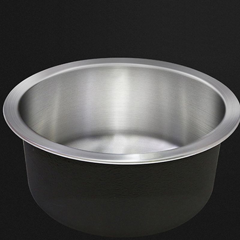 Avtoit | Contemporary Single Bowl Kitchen Sink Round Stainless Steel Sink with Drain Strainer Set