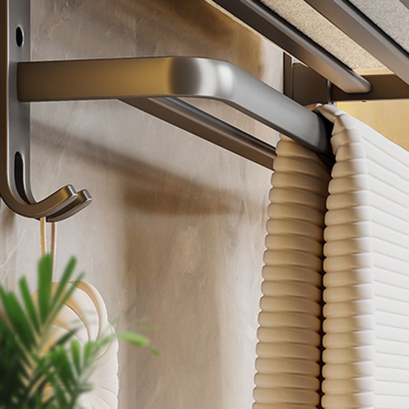 Avtoit | Contemporary Bathroom Accessory Set Gray Aluminum Bathroom Shelf/Towel Rack/Bathtub Hook