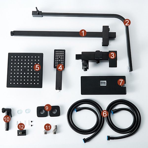 Avtoit | Adjustable Spray Sample Shower Combination Metal Shower Fitting Arm Shower Head with Slip Bar