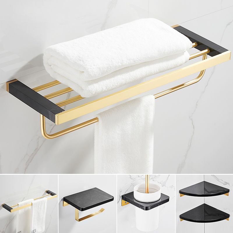 Avtoit | Metal and Marble Bathroom Minimalist Accessory as a Single Piece or in a Set in Gold