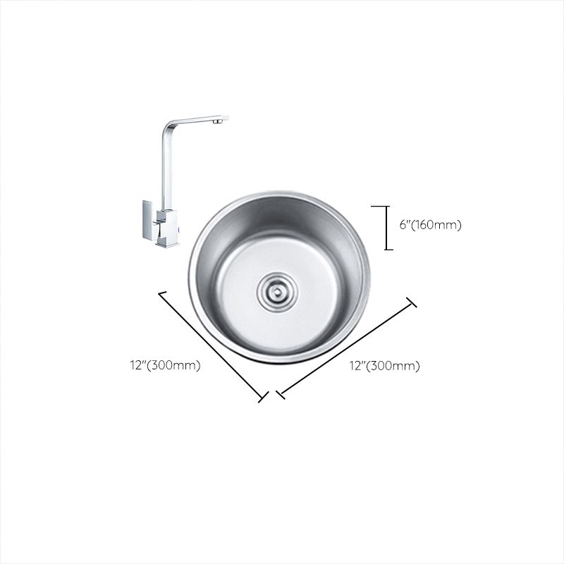 Avtoit | Round Single Bowl Kitchen Sink Stainless Steel Sink with Drain Strainer Set